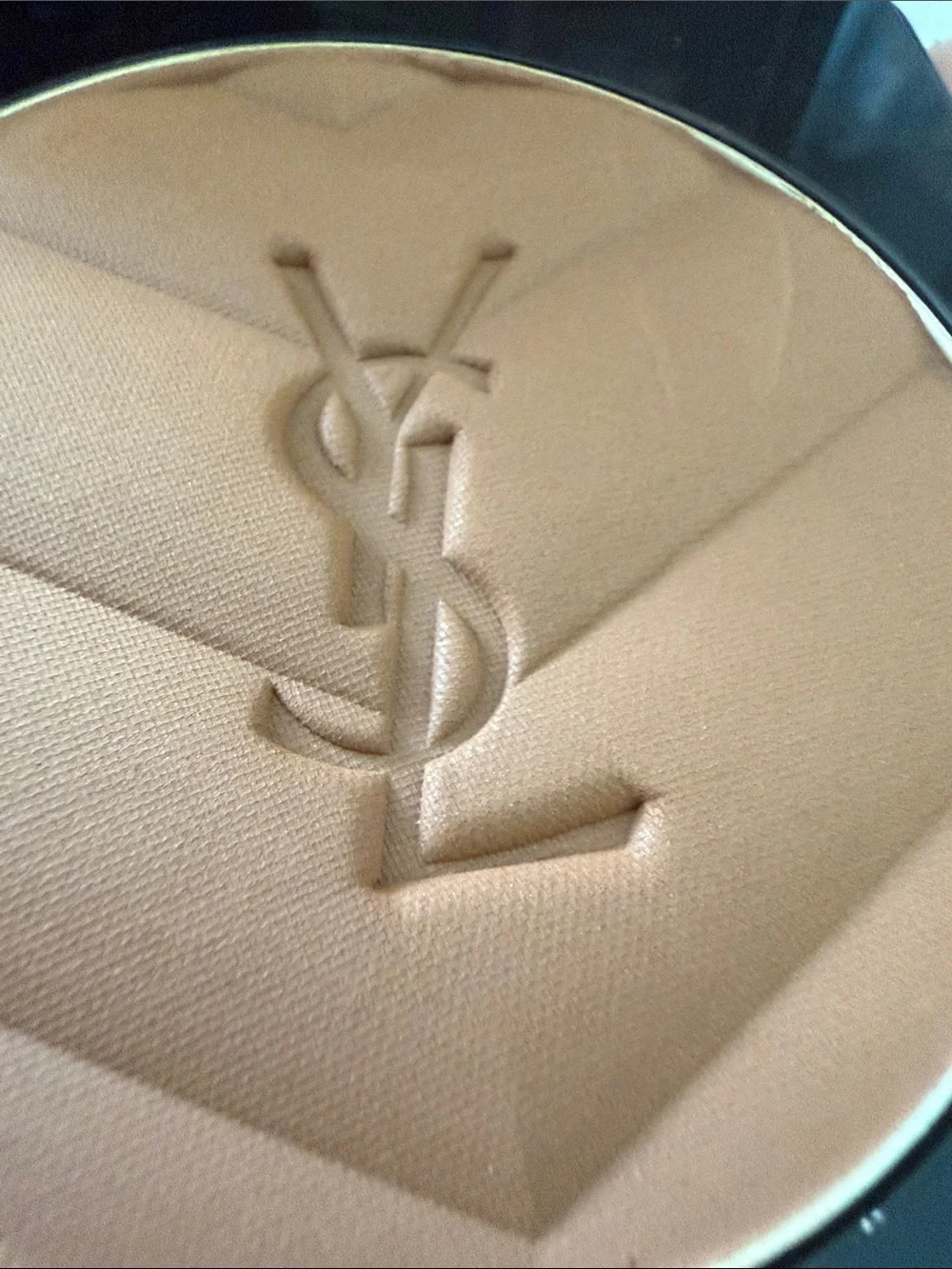 Saint Laurent Quilted Brown Bronzer Compact with Gold YSL Logo